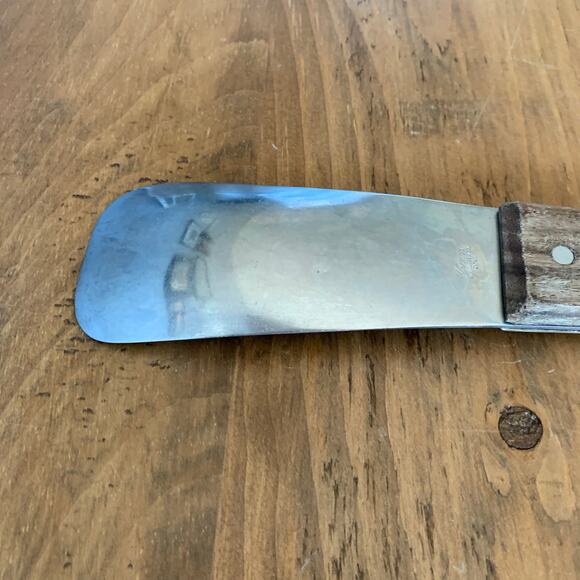 King Arthur Vernco Ice Cream Scoop Vtg Inlaid Stainless Steel Wood Handle - Picture 8 of 10